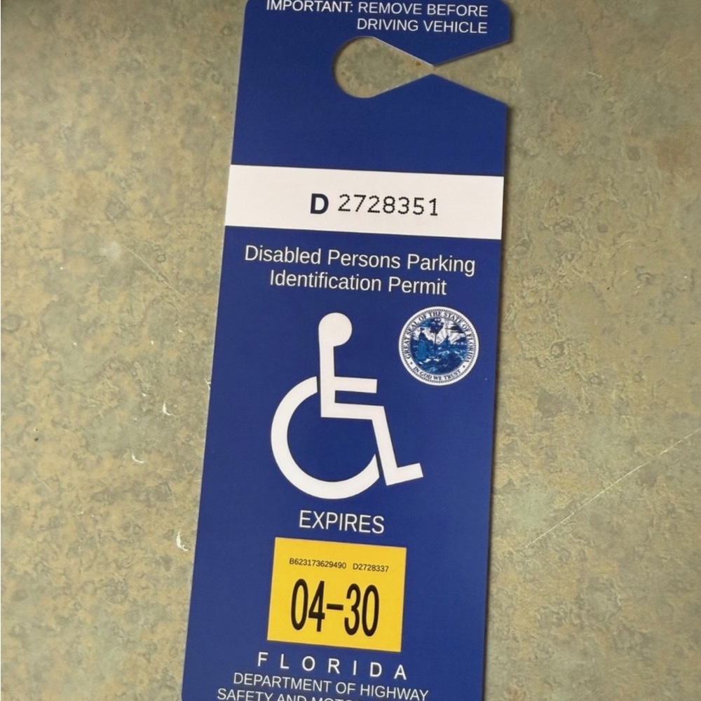 Florida Handicapped Parking Permit